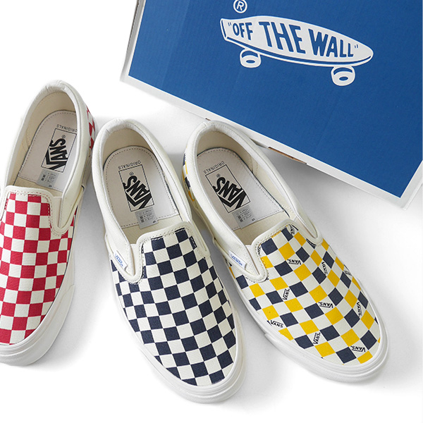 checkered slip on vans with sunflowers